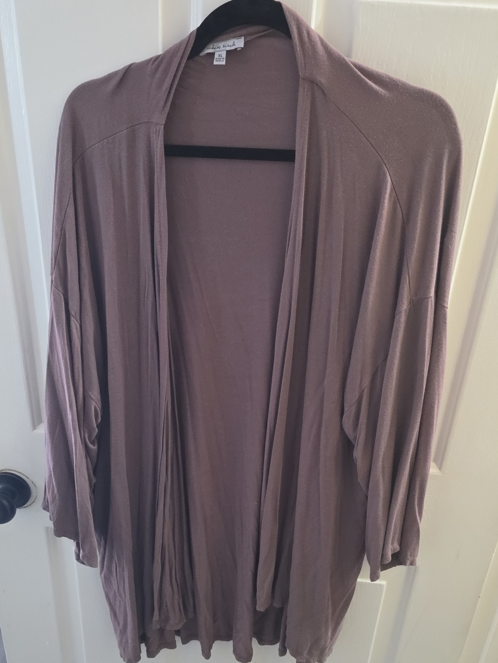 White Birch Women's Open-Front Draped Cardigan - Mauve